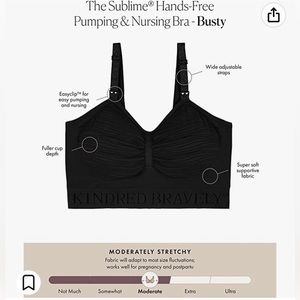 Kindred Bravely Black Hands-Free Pumping Bra - Size XXL - NWT!